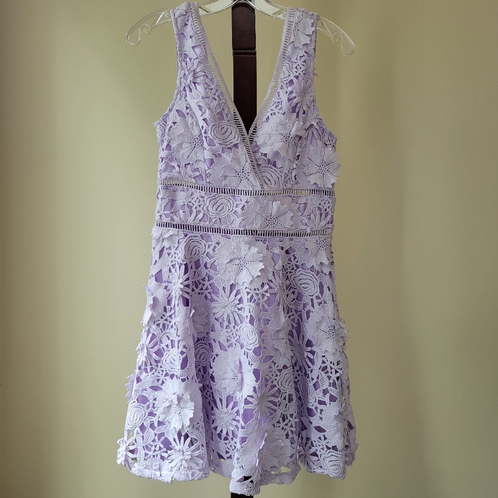 Lavender Lace Mini Dress
